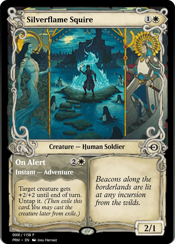 Silverflame Squire // On Alert · Magic Online Promos
