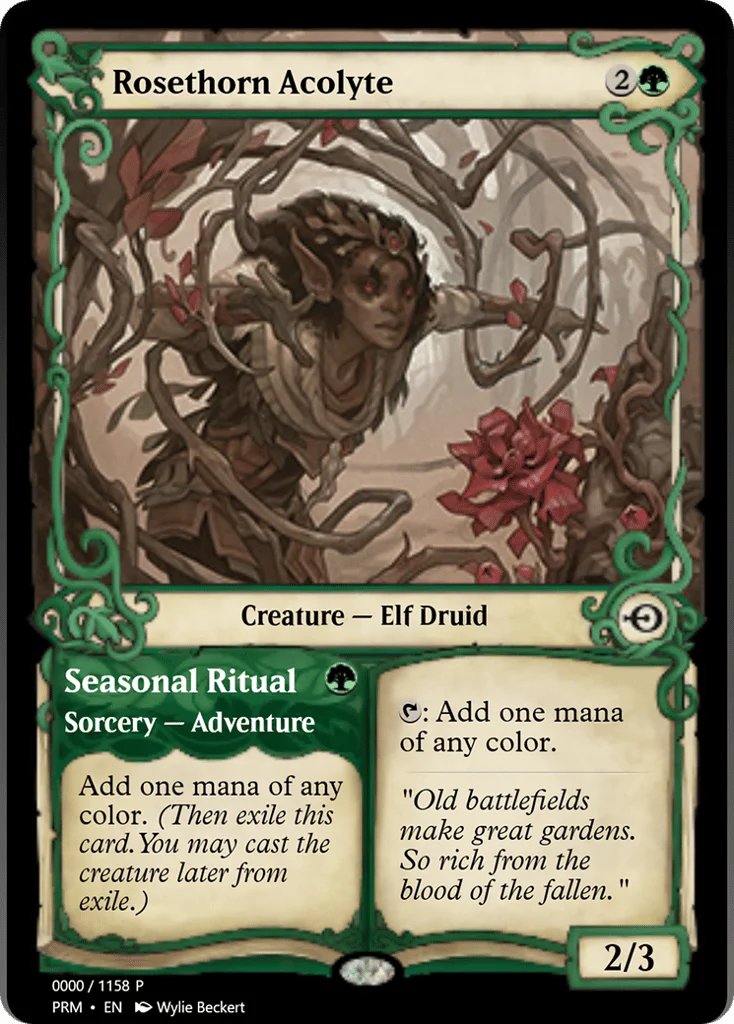 Rosethorn Acolyte // Seasonal Ritual · Magic Online Promos