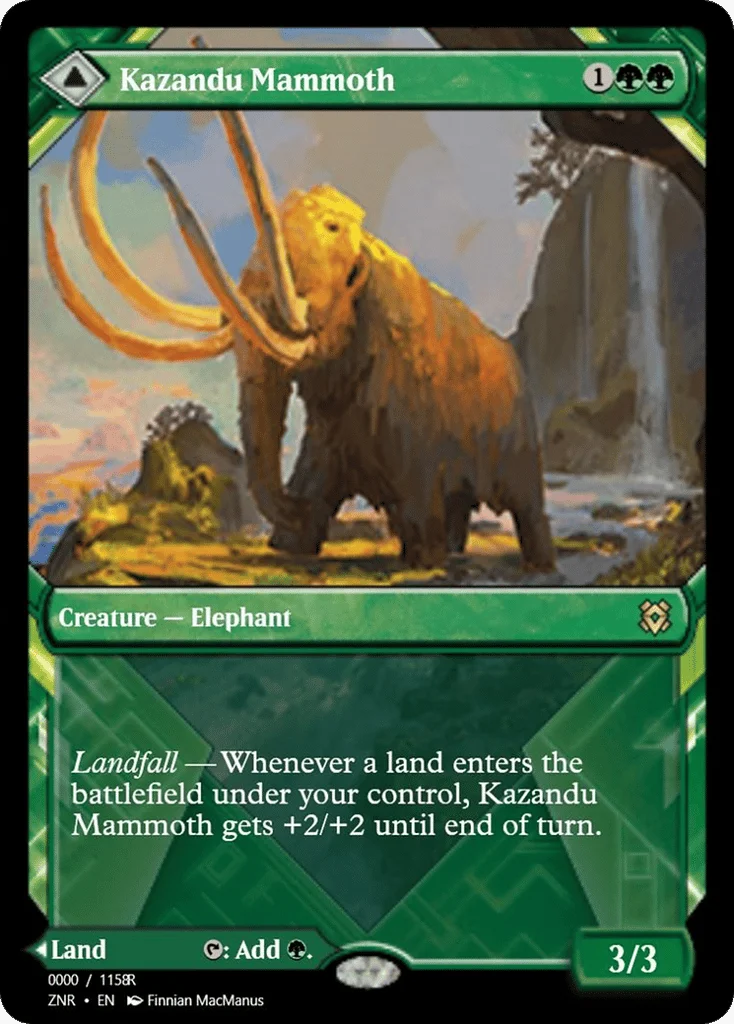 Kazandu Mammoth // Kazandu Valley · Magic Online Promos