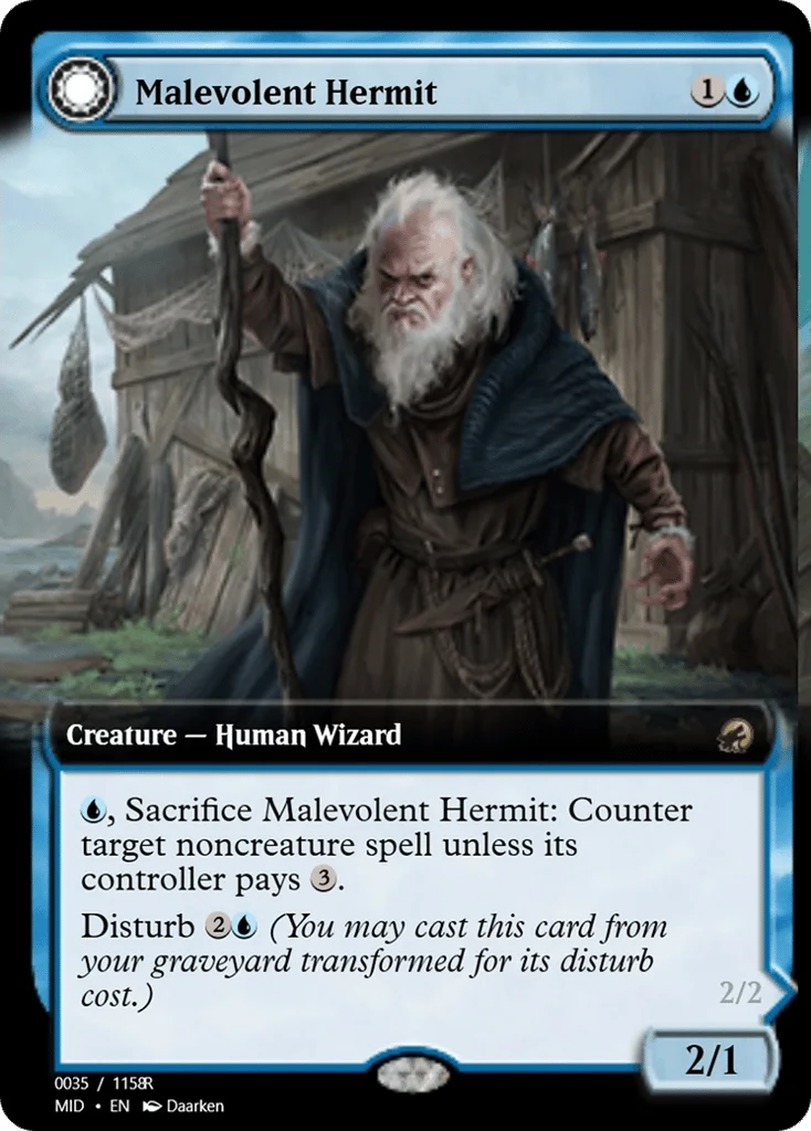 Malevolent Hermit // Benevolent Geist · Magic Online Promos