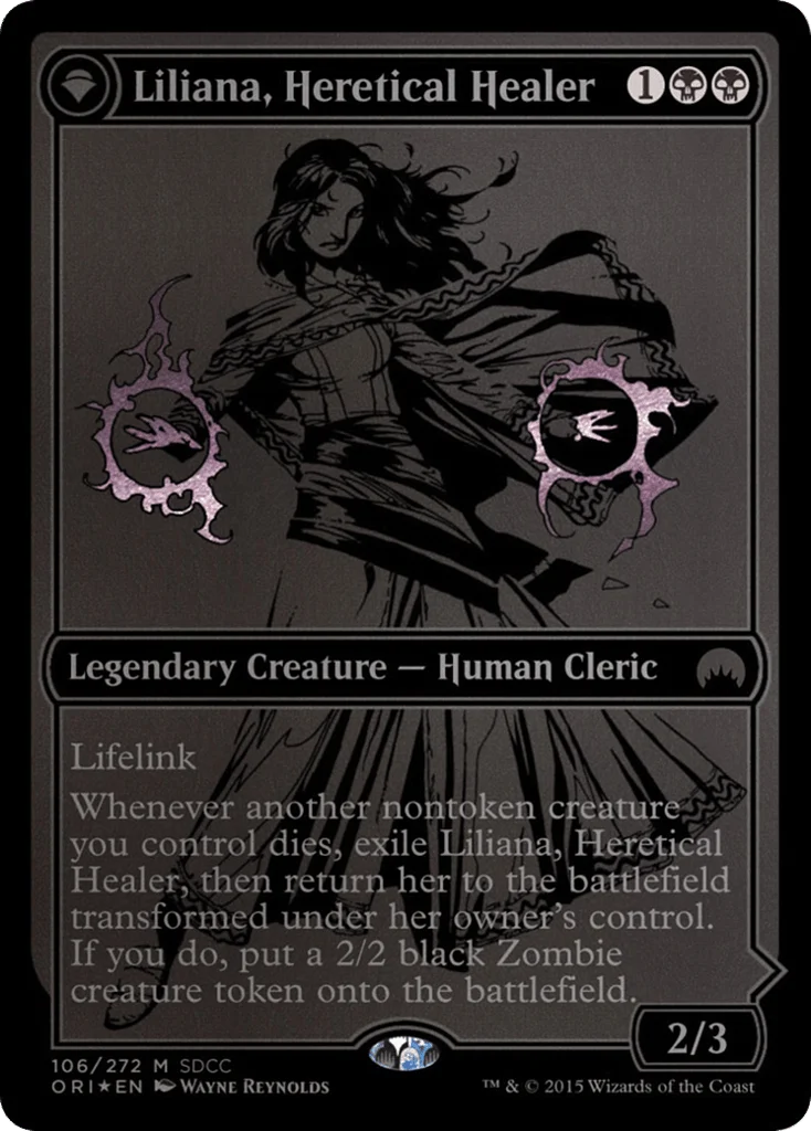 Liliana, Heretical Healer // Liliana, Defiant Necromancer · San Diego Comic-Con 2015