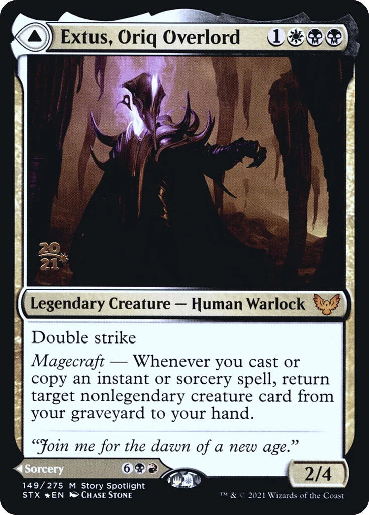 Extus, Oriq Overlord // Awaken the Blood Avatar · Strixhaven: School of Mages Promos