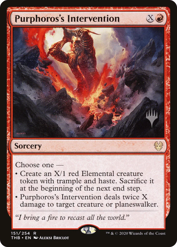 Purphoros's Intervention · Theros Beyond Death Promos