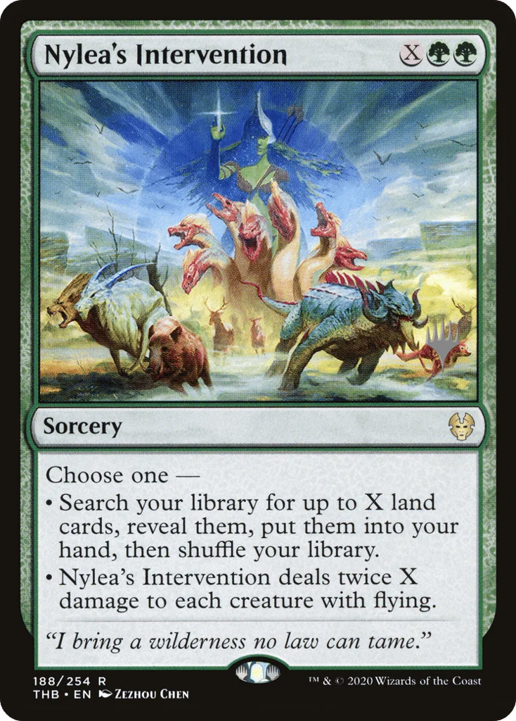 Nylea's Intervention · Theros Beyond Death Promos
