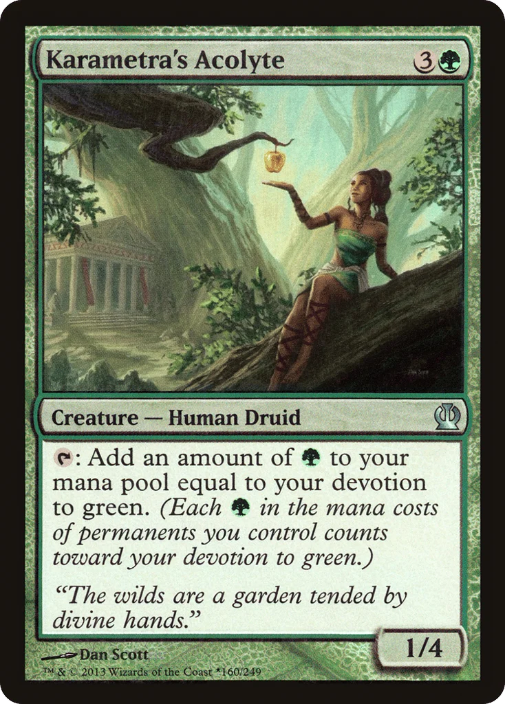 Karametra's Acolyte · Theros Promos