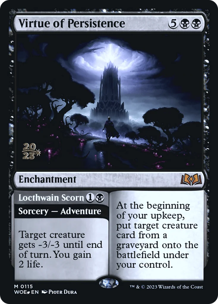 Virtue of Persistence // Locthwain Scorn · Wilds of Eldraine Promos