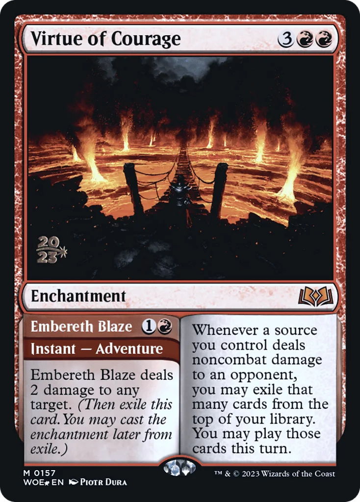 Virtue of Courage // Embereth Blaze · Wilds of Eldraine Promos