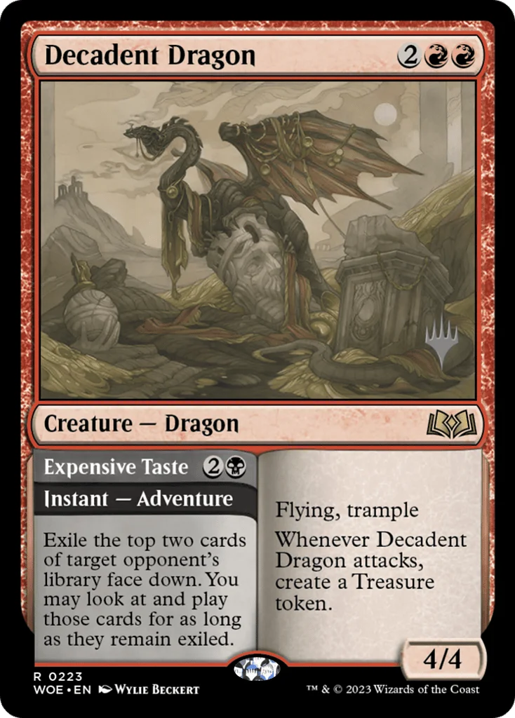 Decadent Dragon // Expensive Taste · Wilds of Eldraine Promos