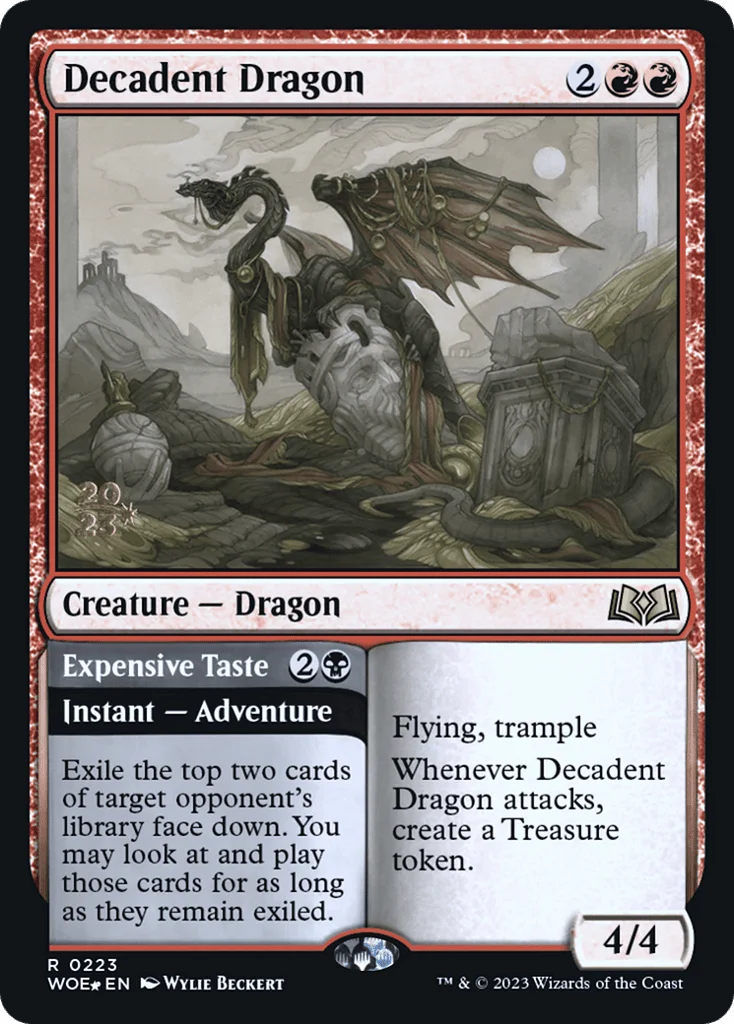 Decadent Dragon // Expensive Taste · Wilds of Eldraine Promos