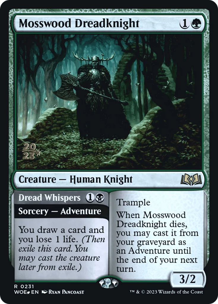 Mosswood Dreadknight // Dread Whispers · Wilds of Eldraine Promos