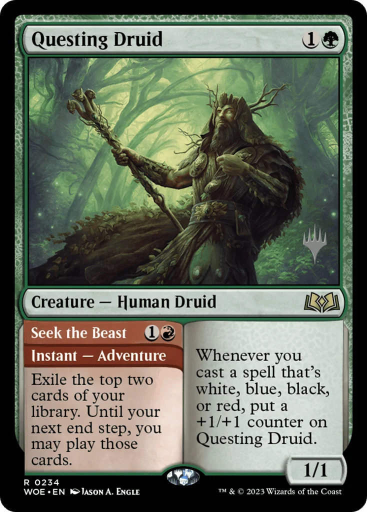 Questing Druid // Seek the Beast · Wilds of Eldraine Promos