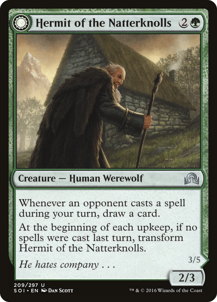 Hermit of the Natterknolls // Lone Wolf of the Natterknolls · Shadows over Innistrad