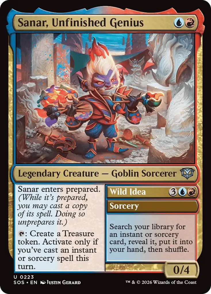 Sanar, Unfinished Genius // Wild Idea · Secrets of Strixhaven