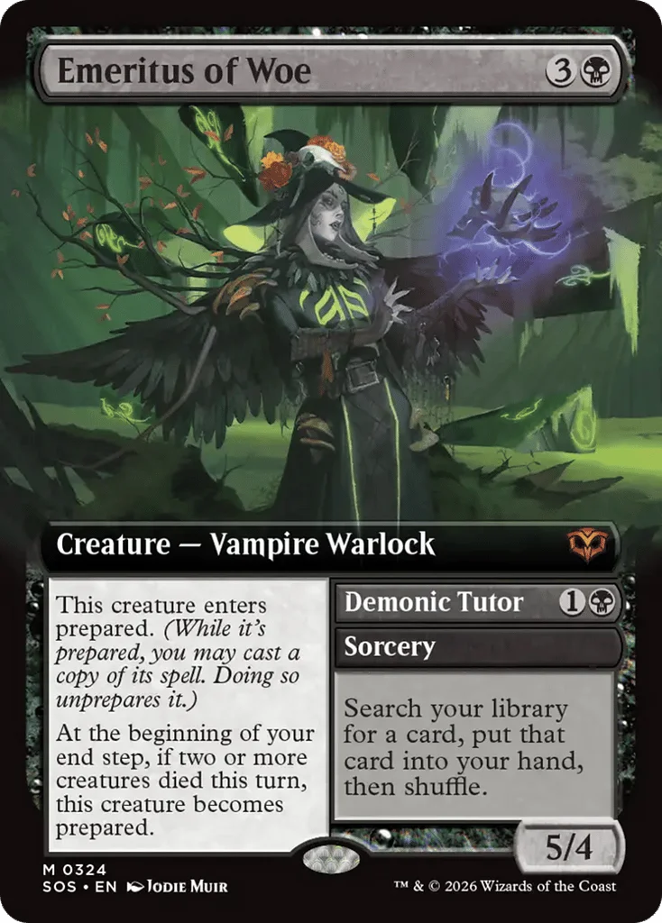 Emeritus of Woe // Demonic Tutor · Secrets of Strixhaven