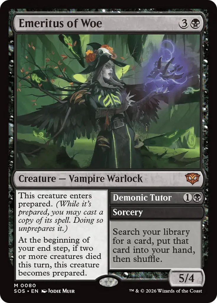 Emeritus of Woe // Demonic Tutor · Secrets of Strixhaven