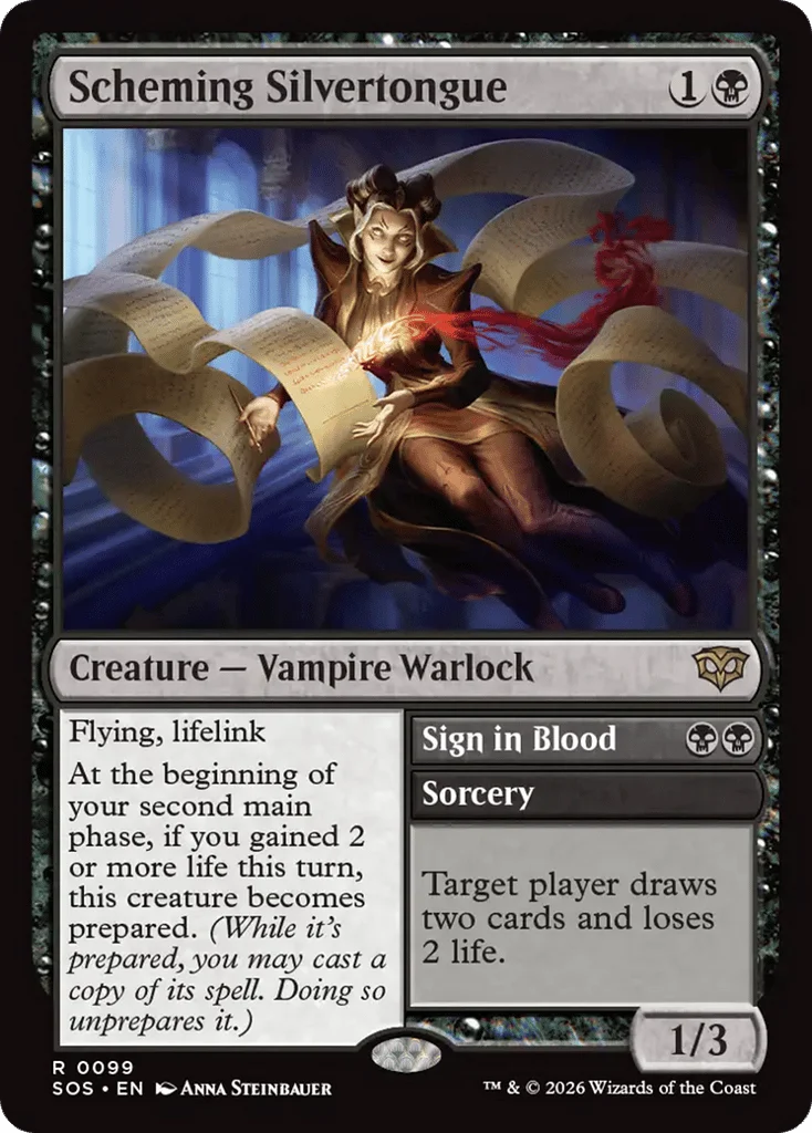 Scheming Silvertongue // Sign in Blood · Secrets of Strixhaven