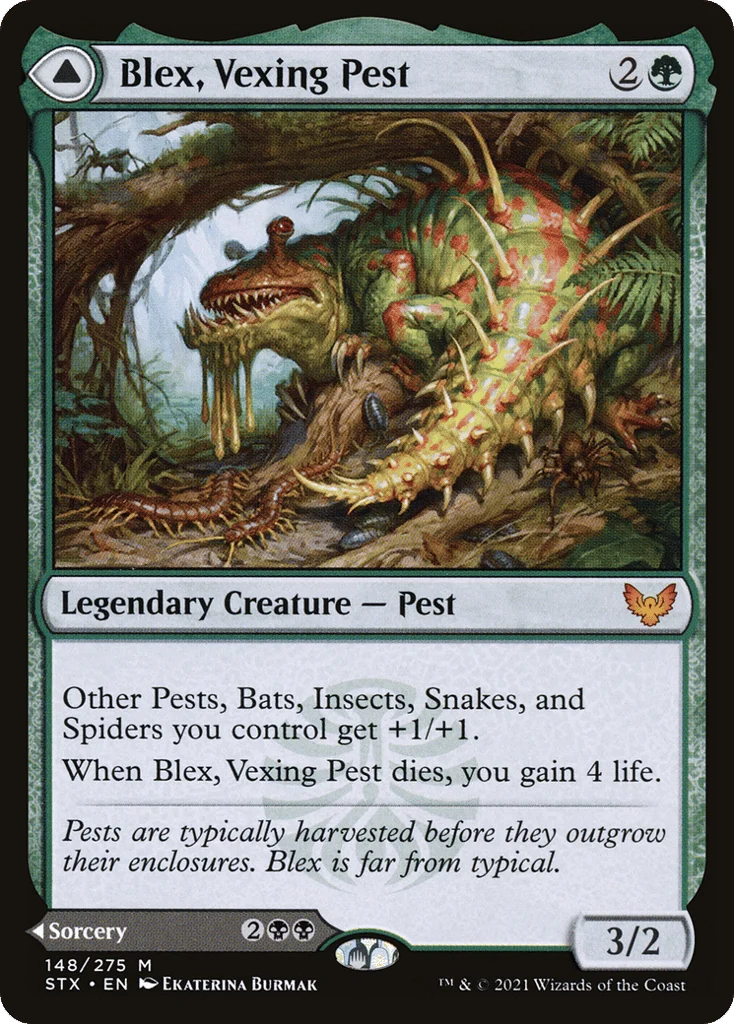 Blex, Vexing Pest // Search for Blex · Strixhaven: School of Mages