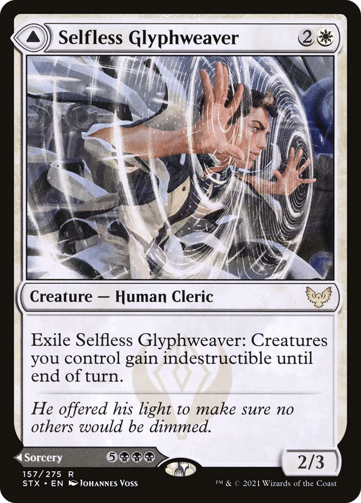 Selfless Glyphweaver // Deadly Vanity · Strixhaven: School of Mages