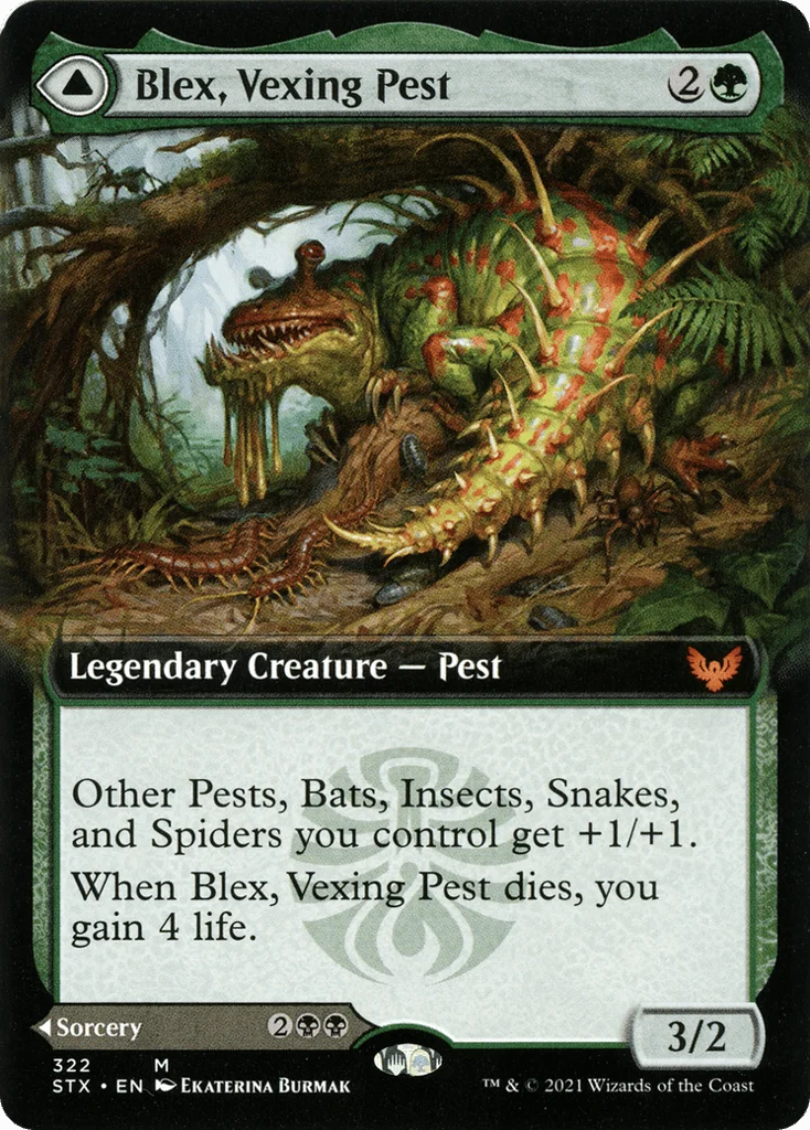 Blex, Vexing Pest // Search for Blex · Strixhaven: School of Mages