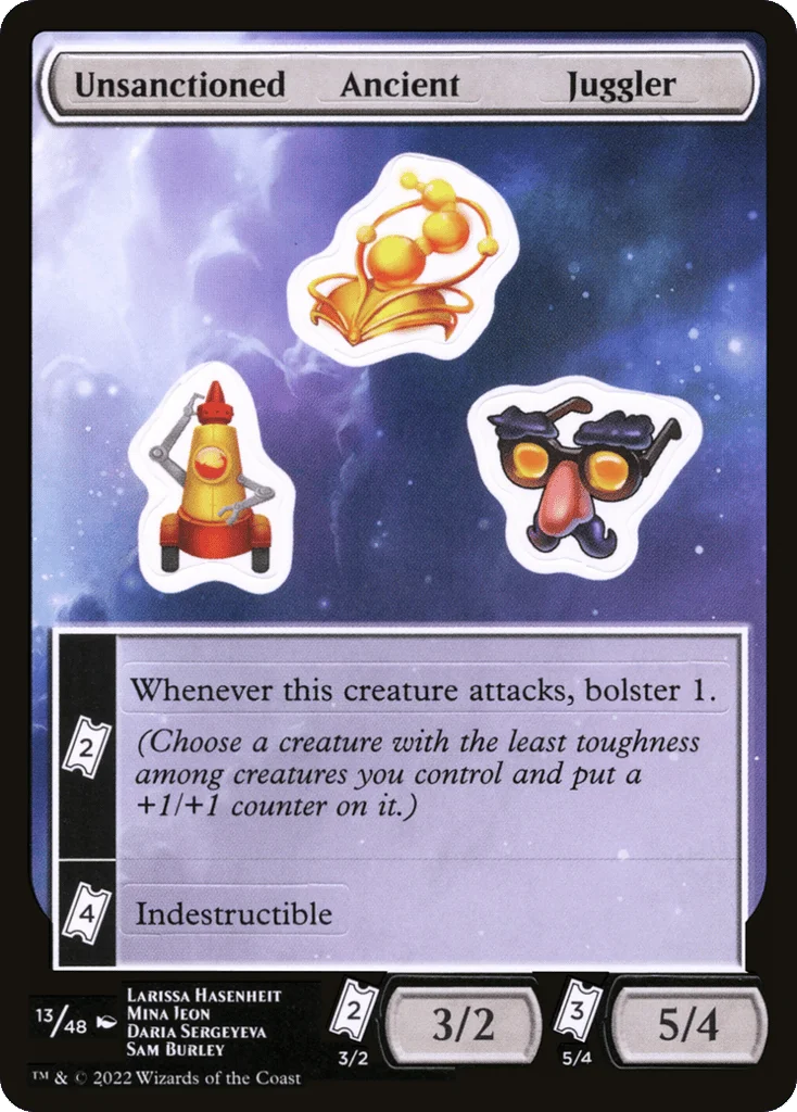Unsanctioned Ancient Juggler · Unfinity Sticker Sheets