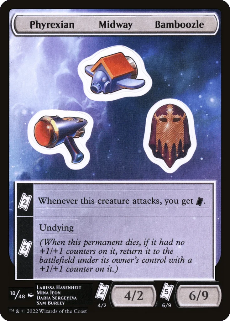 Phyrexian Midway Bamboozle · Unfinity Sticker Sheets