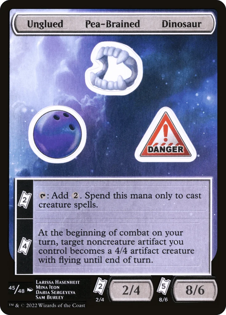 Unglued Pea-Brained Dinosaur · Unfinity Sticker Sheets