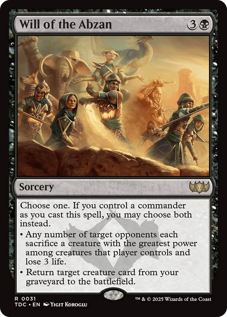 Will of the Abzan · Tarkir: Dragonstorm Commander