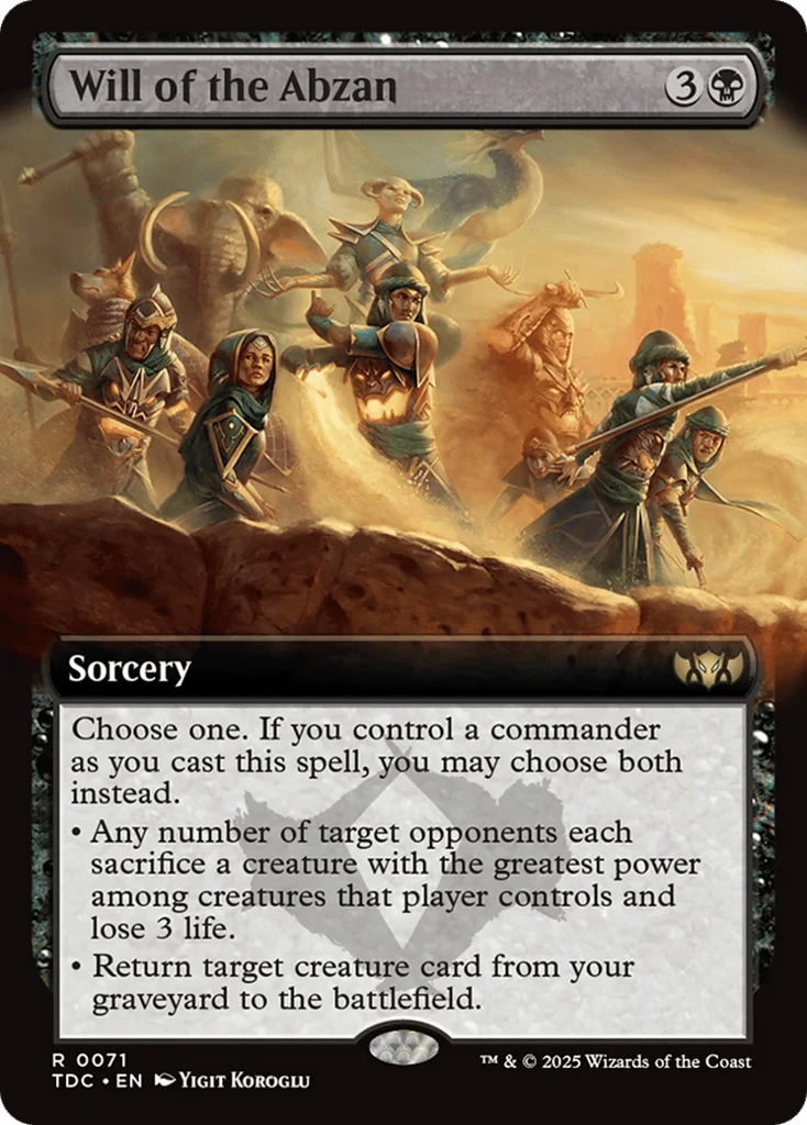 Will of the Abzan · Tarkir: Dragonstorm Commander