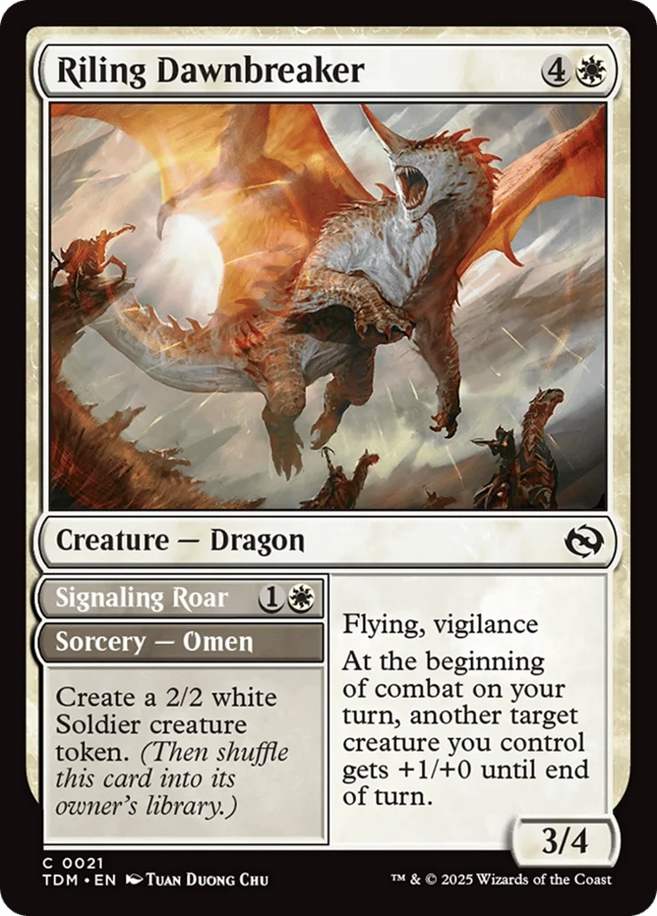 Riling Dawnbreaker // Signaling Roar · Tarkir: Dragonstorm