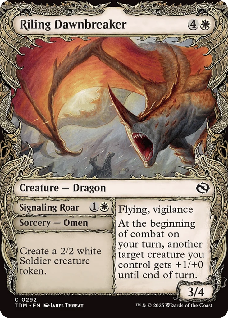 Riling Dawnbreaker // Signaling Roar · Tarkir: Dragonstorm