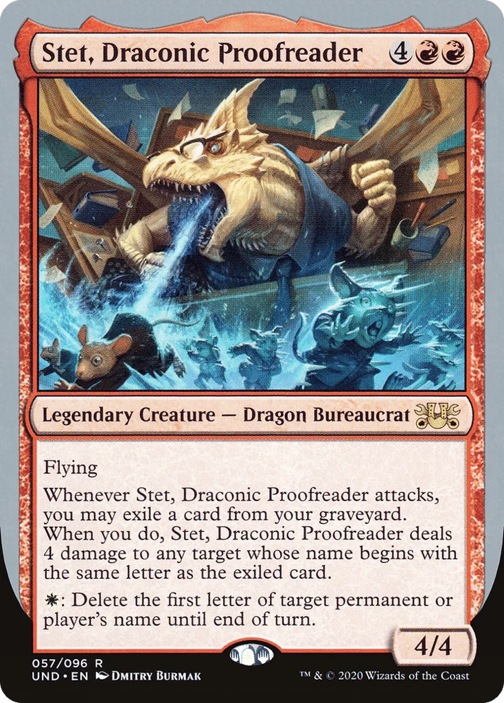 Stet, Draconic Proofreader · Unsanctioned