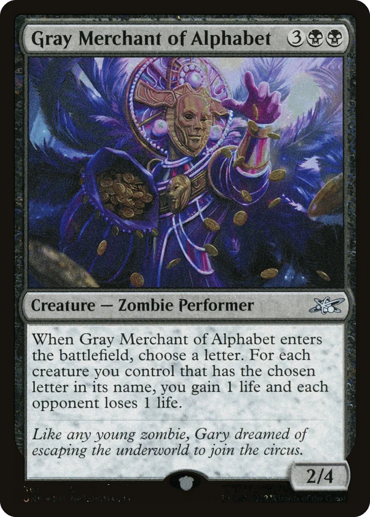 Gray Merchant of Alphabet · Unfinity