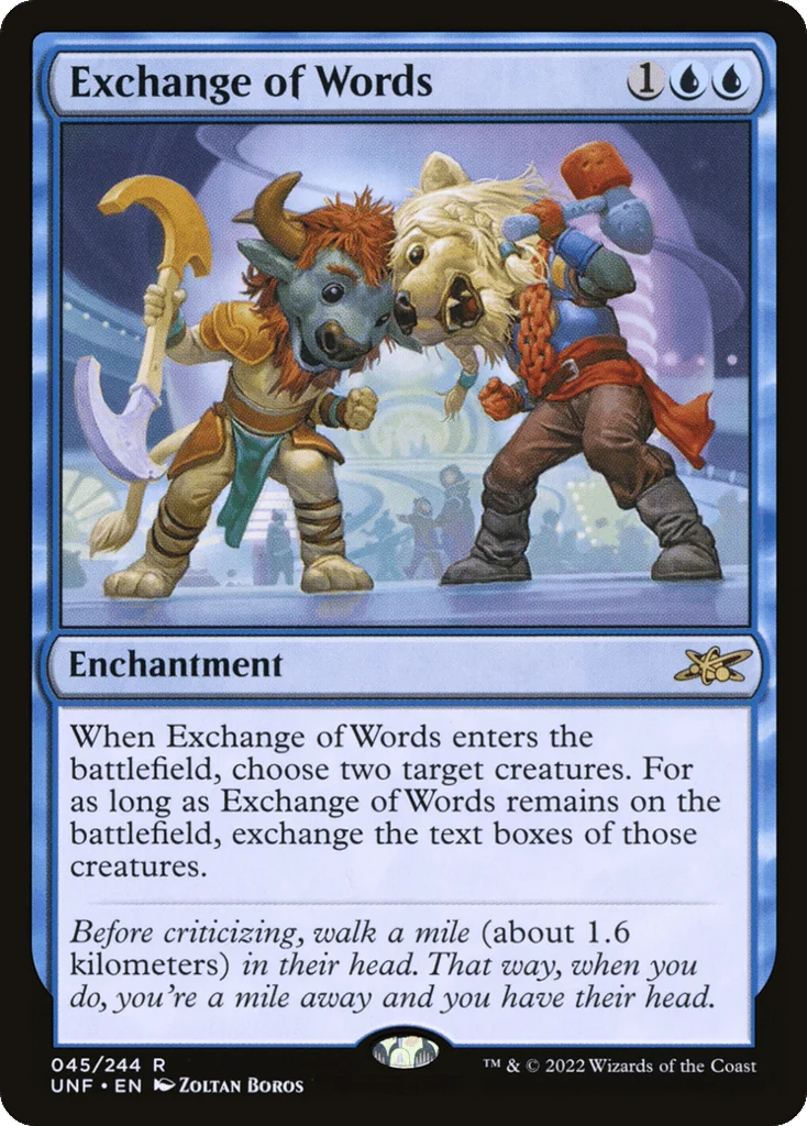 Exchange of Words · Unfinity