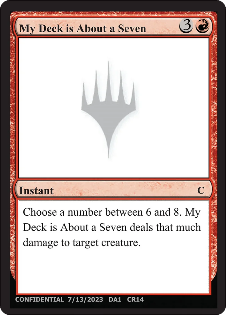 My Deck is About a Seven · Unknown Event