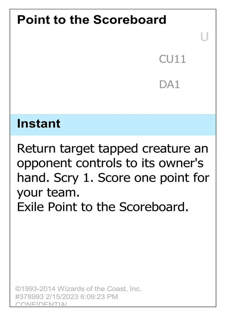 Point to the Scoreboard · Unknown Event