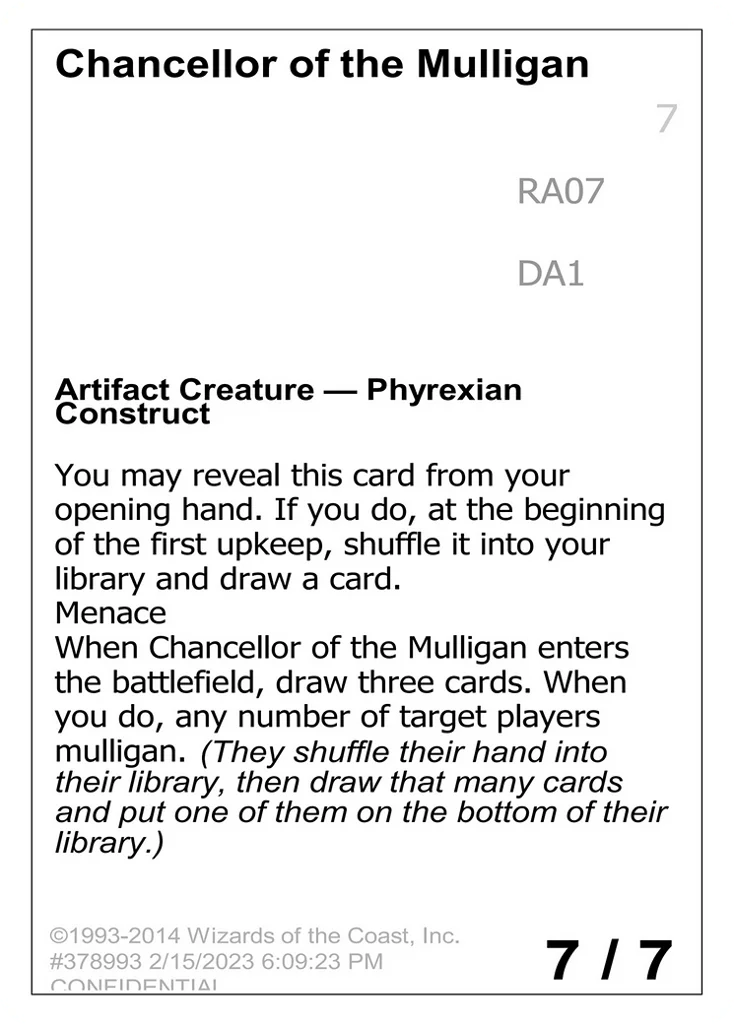 Chancellor of the Mulligan · Unknown Event