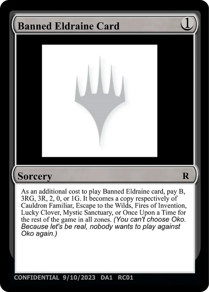 Banned Eldraine Card · Unknown Event