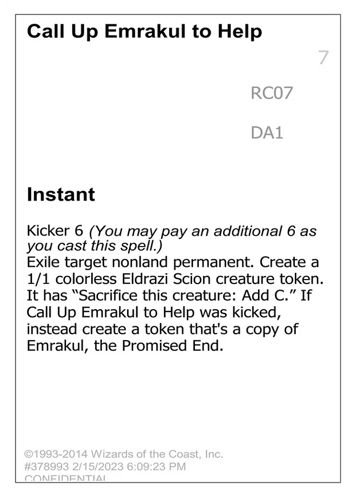 Call Up Emrakul to Help · Unknown Event