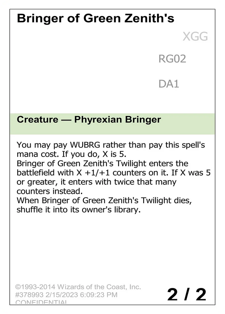 Bringer of Green Zenith's Twilight · Unknown Event