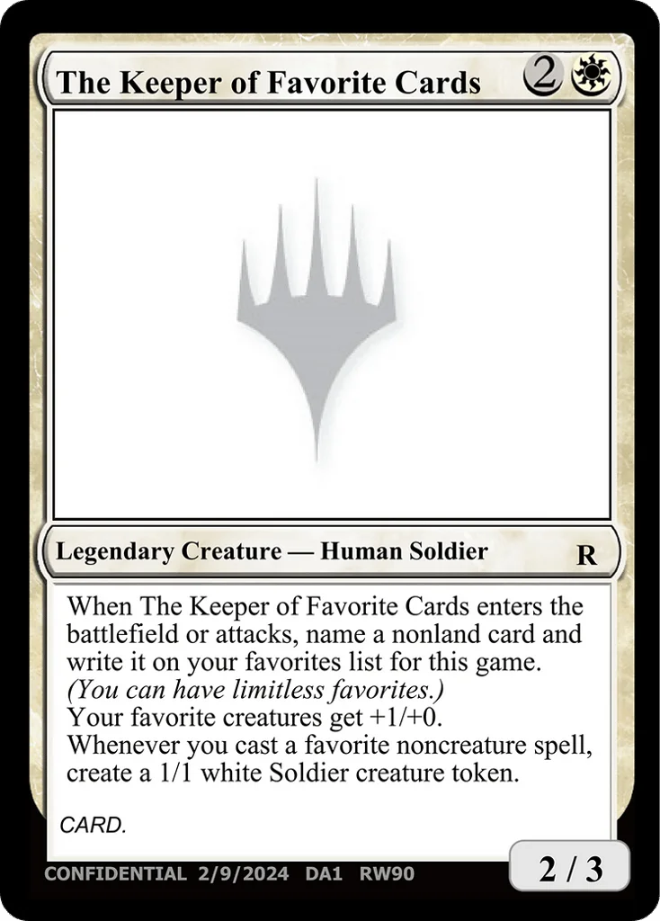 The Keeper of Favorite Cards · Unknown Event