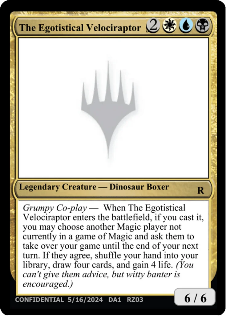 The Egotistical Velociraptor · Unknown Event