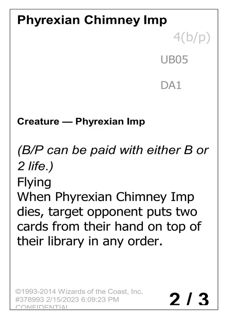 Phyrexian Chimney Imp · Unknown Event