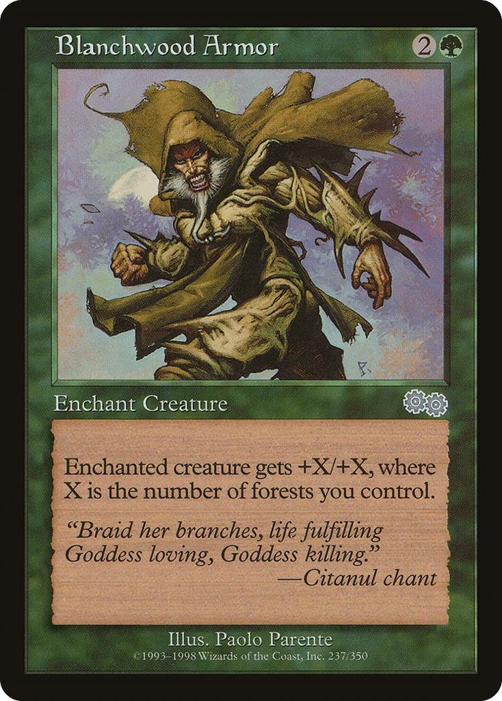 Blanchwood Armor · Urza's Saga