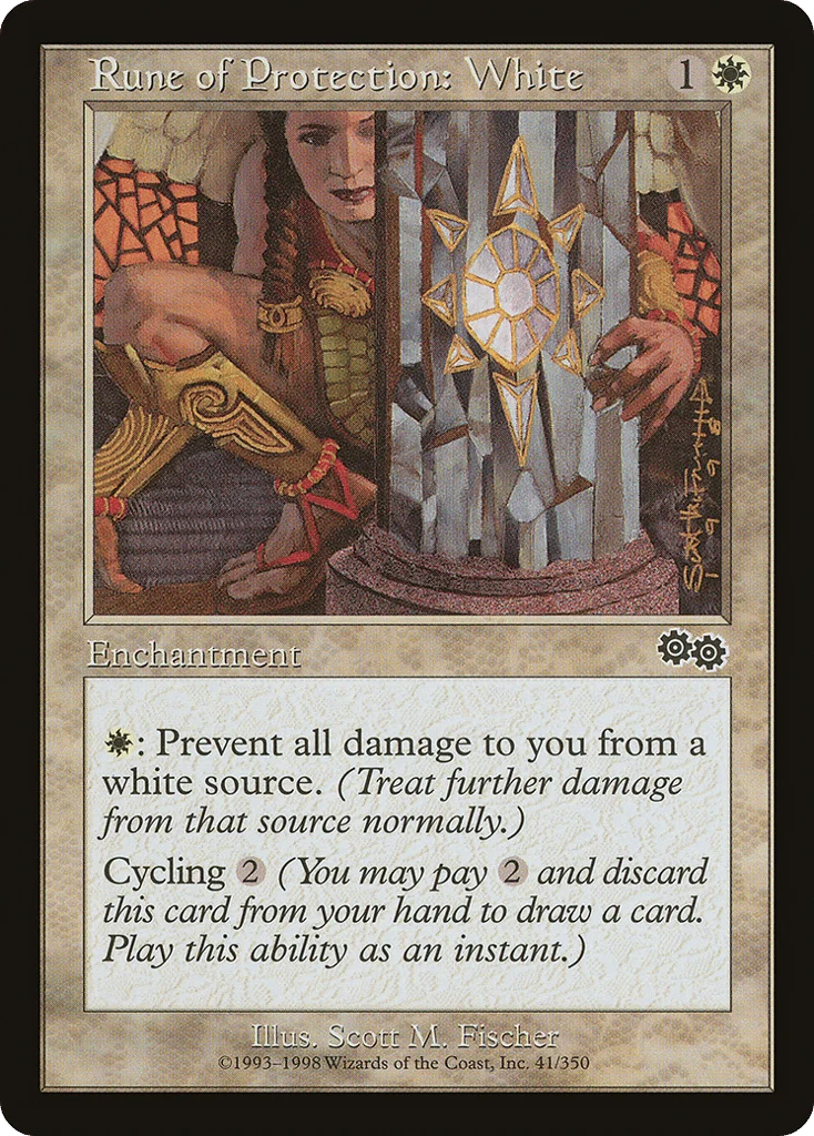 Rune of Protection: White · Urza's Saga