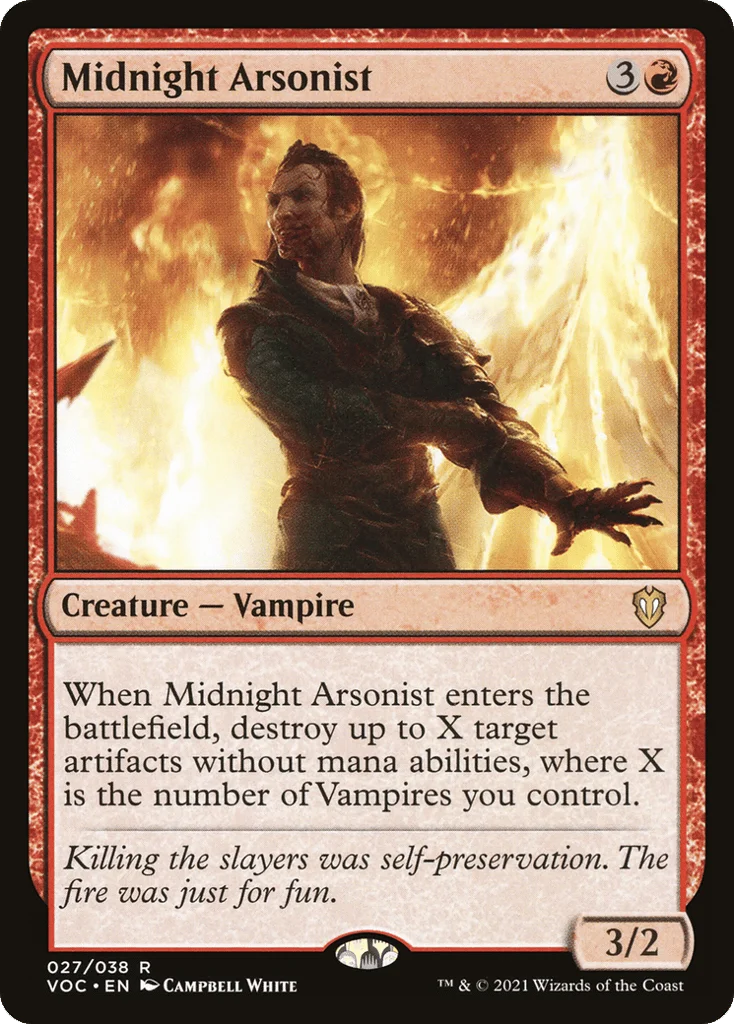 Midnight Arsonist · Crimson Vow Commander