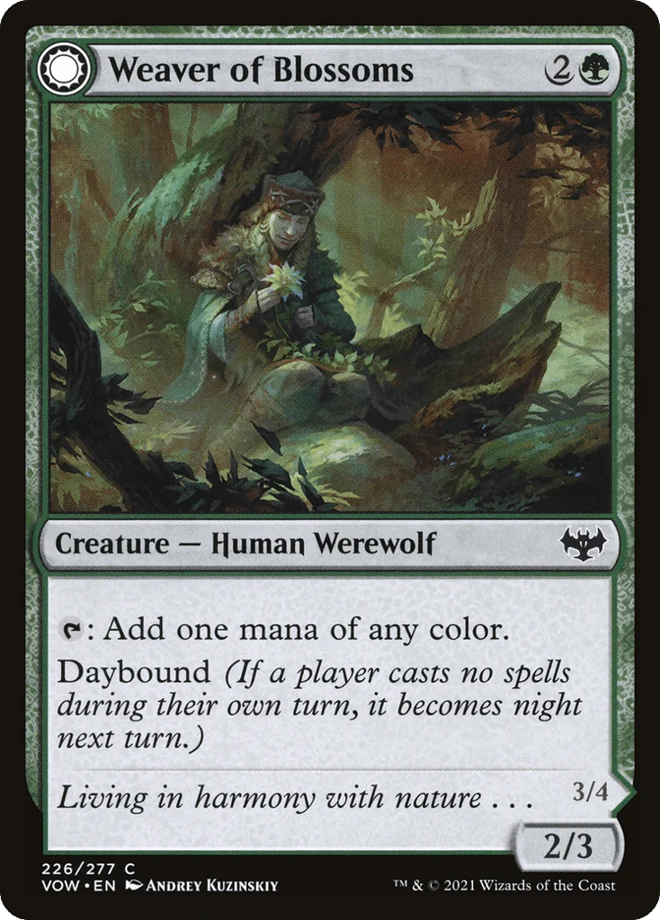 Weaver of Blossoms // Blossom-Clad Werewolf · Innistrad: Crimson Vow