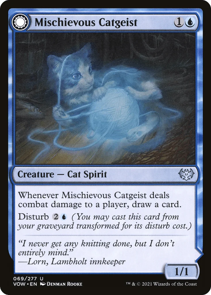 Mischievous Catgeist // Catlike Curiosity · Innistrad: Crimson Vow
