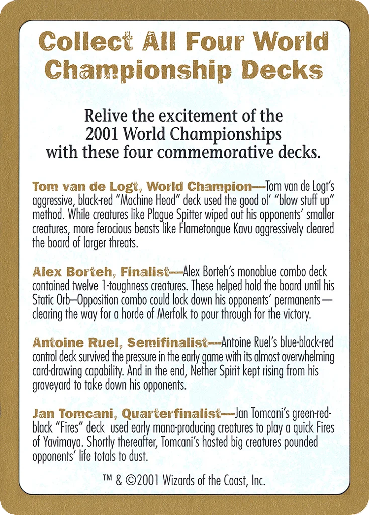 2001 World Championships Ad · World Championship Decks 2001