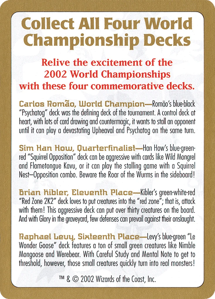 2002 World Championships Ad · World Championship Decks 2002