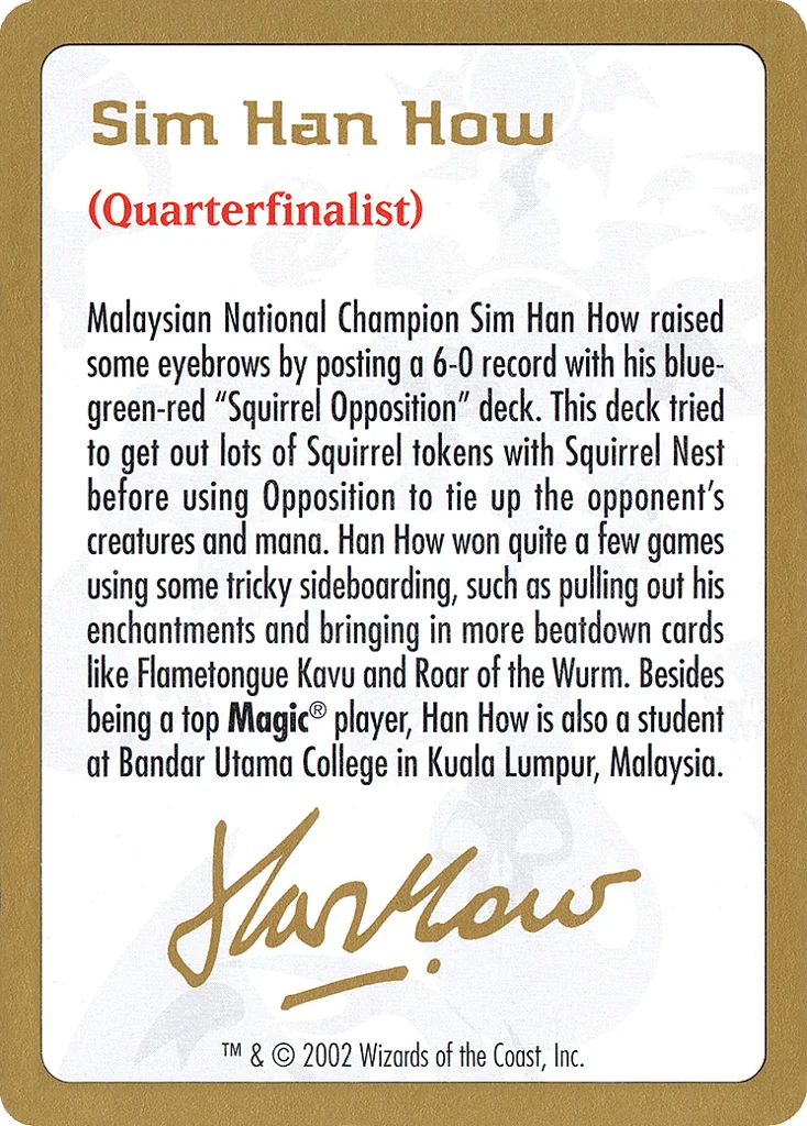 Sim Han How Bio · World Championship Decks 2002